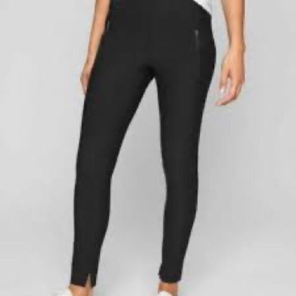 * NWOT ATHLETA Black Stellar Raw Hem Slit Tights Sz XS - Picture 3 of 15